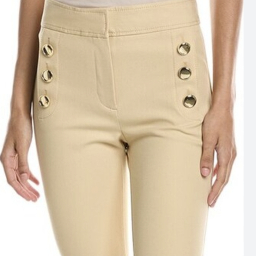10 Crosby Derek Lam Sophisticated Cropped CottonBlend Bootxut Pants Soft White 6